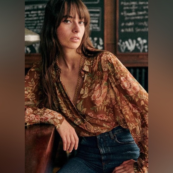 Sezane Tops - Sézane Tianna Blouse Size 6